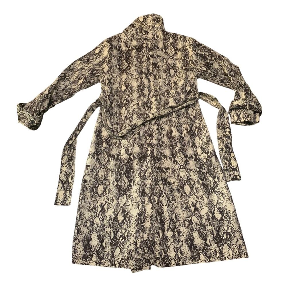 Something Navy womens medium snake skin trench coat jacket business black cream - Picture 3 of 10